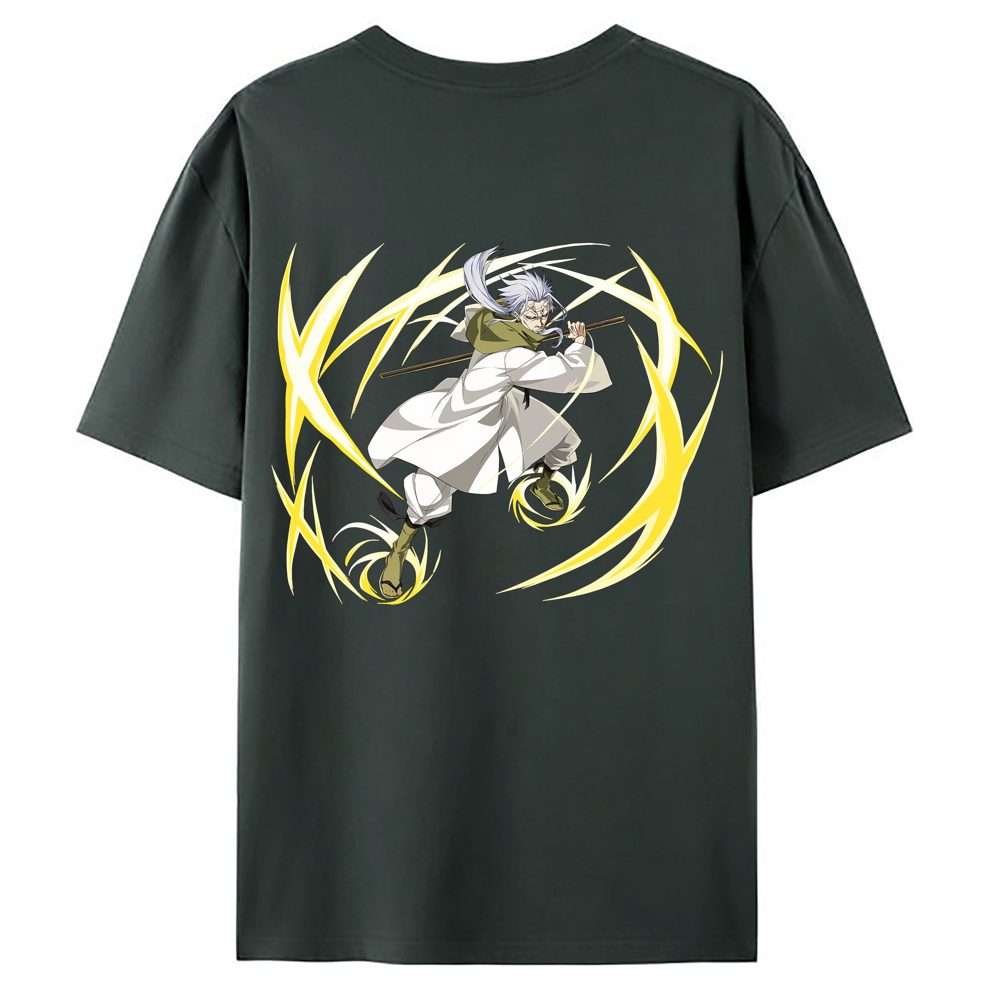 （画像用） 転スラ Regarding Reincarnated to Slime 綿100％ メンズ半袖Tシャツ（バックプリント） 通気性